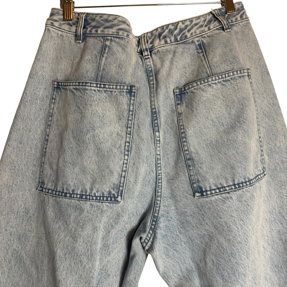 Tibi Acid Wash Light Blue Iceberg Baggy Patched Barrel Leg Relaxed Jeans Size 31 - Picture 13 of 16